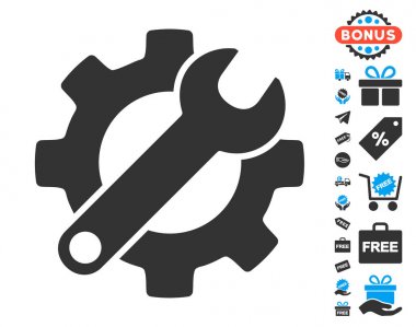 Dişli ve İngiliz anahtarı Seçenekleri simgesini ücretsiz bonus