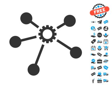 Dişli bağlantıları simgesi ücretsiz bonus