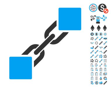 Bonus sembolü ile Blockchain simgesi