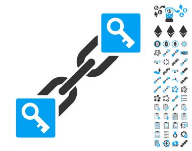 Bonus sembollerin simgesiyle Blockchain anahtar