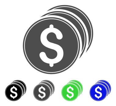 Dolar paraları düz simgesi