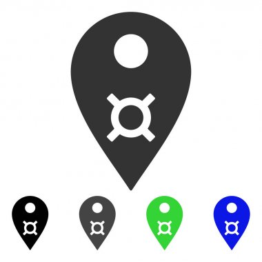 Para birimi harita işaretleyici düz simgesi