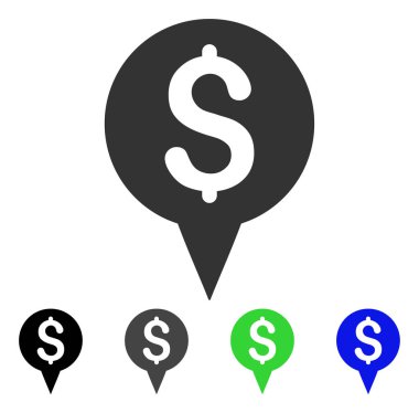 Para harita işaretleyici düz simgesi