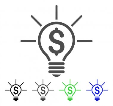 Mali fikir ampul düz simgesi