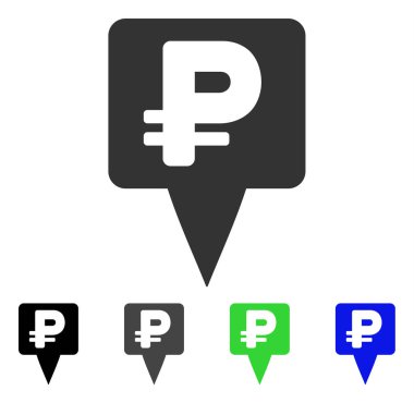 Rublesi harita işaretçi düz simgesi