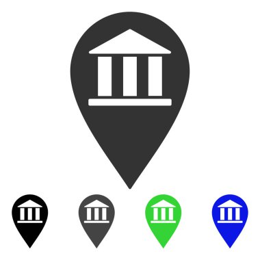 Banka Binası PIN düz simgesi