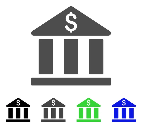 Bank gebouw platte pictogram — Stockvector