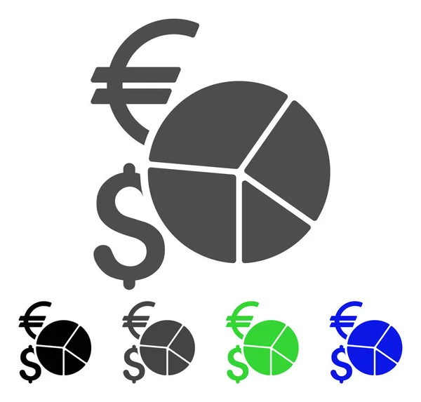 Valuta cirkeldiagram Flat ikonen — Stock vektor