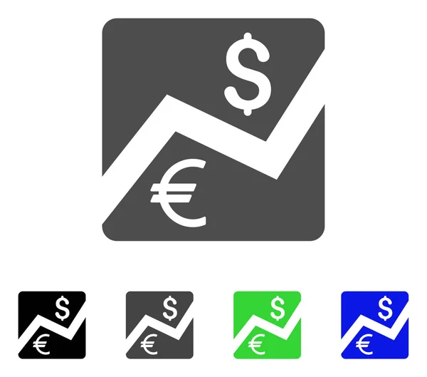 Finansiella Diagram Flat ikonen — Stock vektor