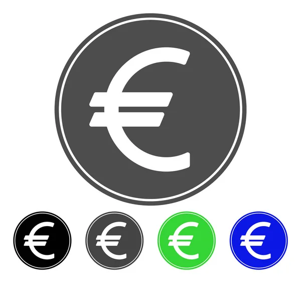 Icône plate pièce Euro — Image vectorielle