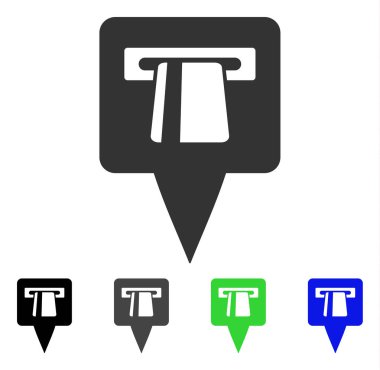 ATM işaretçi düz simgesi