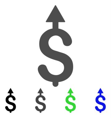 iş büyüme düz simgesi