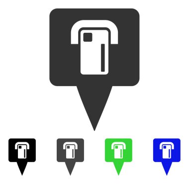 ATM Terminal harita işaretçi düz simgesi