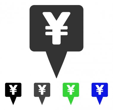 Yen harita işaretçi düz simgesi