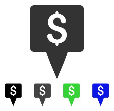 Doları harita işaretçi düz simgesi