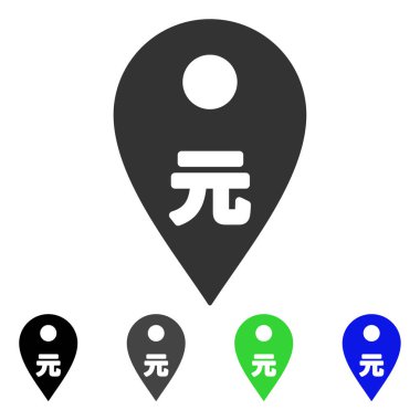 Yuan harita işaretleyici düz simgesi