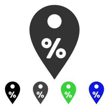 Yüzde harita işaretleyici düz simgesi