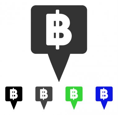 Tayland Baht harita işaretçi düz simgesi