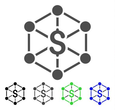 Banka ağ düz simgesi
