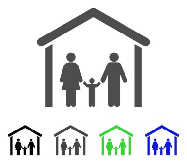 Aile kabin düz simgesi