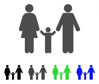 Aile çocuk düz simgesi