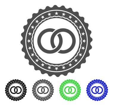 Düğün yüzük pul düz simgesi