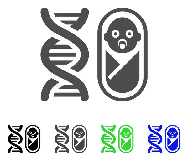 Baby Genetics Flat Icon — Stock Vector