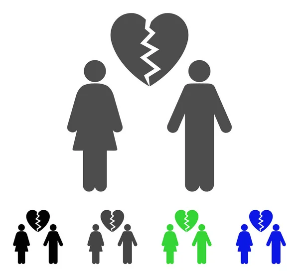 家庭离婚平面图标 — 图库矢量图片