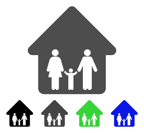 Family Home Flat Icon — Stock Vector