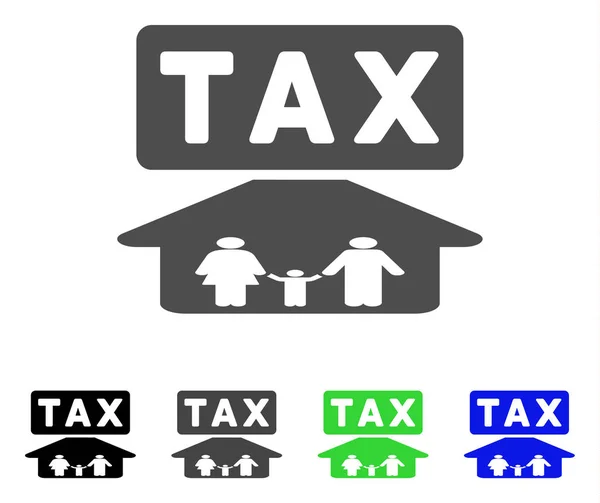 Familia Impuestos Presión Icono plano — Vector de stock