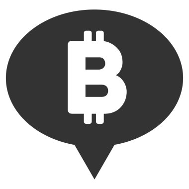 Bitcoin Banner balon düz simgesi