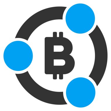 Bitcoin işbirliği düz simgesi
