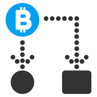 Bitcoin nakit akışı düz simgesi