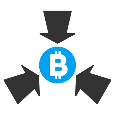 Bitcoin toplamak okları simge düz