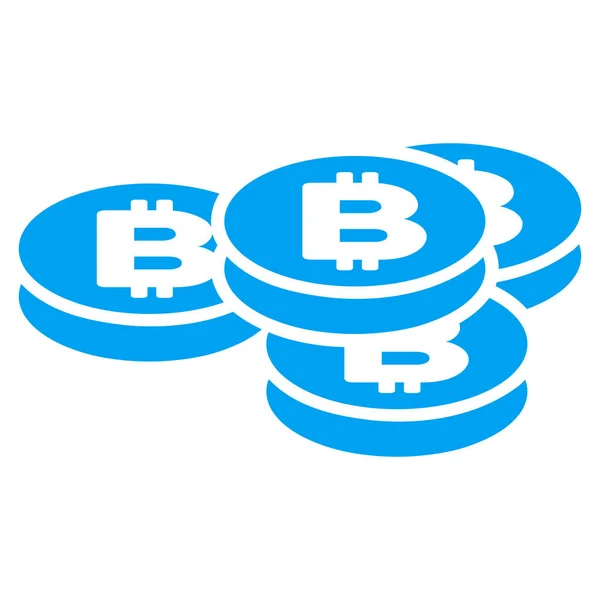 Bitcoin érmék lapos ikon — Stock Vector