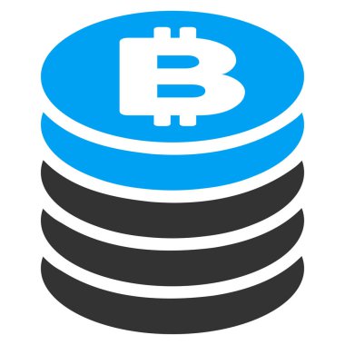 Bitcoin para yığını düz simgesi
