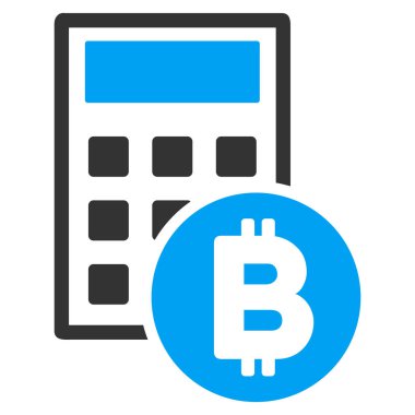 Bitcoin hesap makinesi düz simgesi