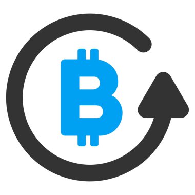 Bitcoin geri ödeme düz simgesi
