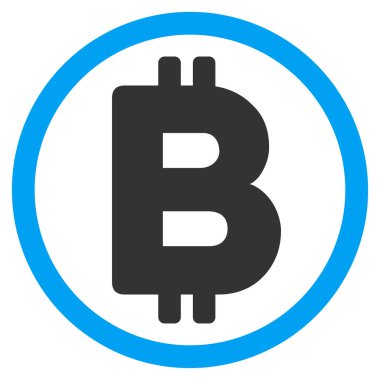 Bitcoin düz simgesi yuvarlak