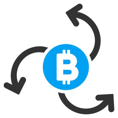 Bitcoin kaynak girdap düz simgesi