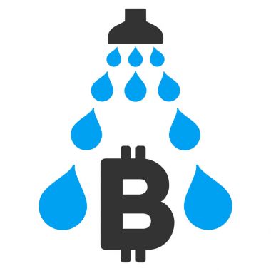 Bitcoin aklama duş düz simgesi