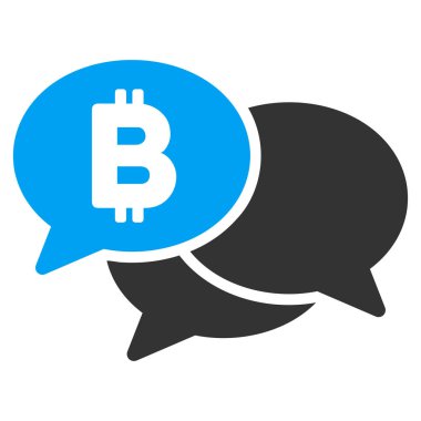 Bitcoin Webinar iletileri düz simgesi