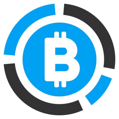 Bitcoin diyagramı düz simgesi