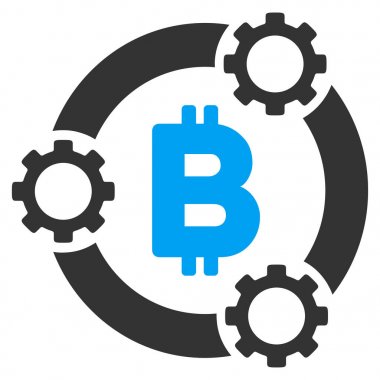Bitcoin havuzu işbirliği düz simgesi