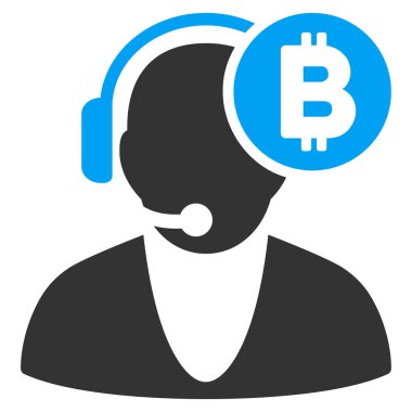 Bitcoin operatör düz simgesi