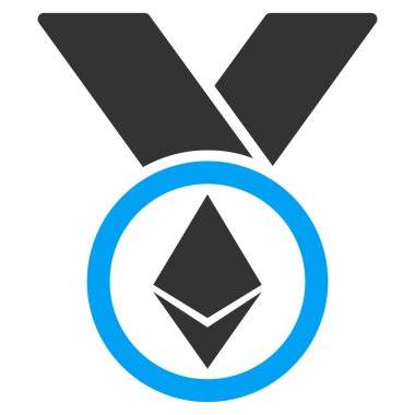 Ethereum ödül madalya düz simgesi