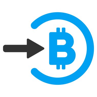 Bitcoin gelir düz simgesi