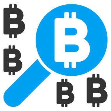 Bitcoin arama düz simgesi