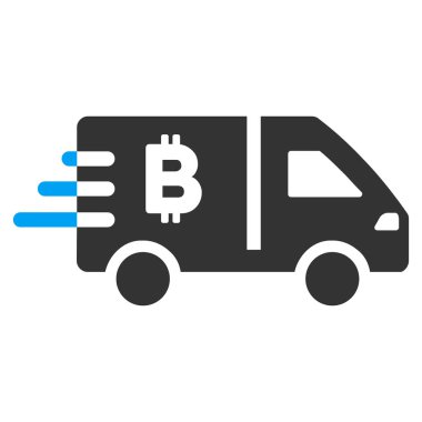 Bitcoin Express araba düz simgesi