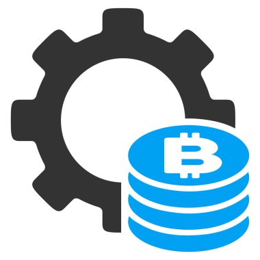 Bitcoin sanayi vites düz simgesi